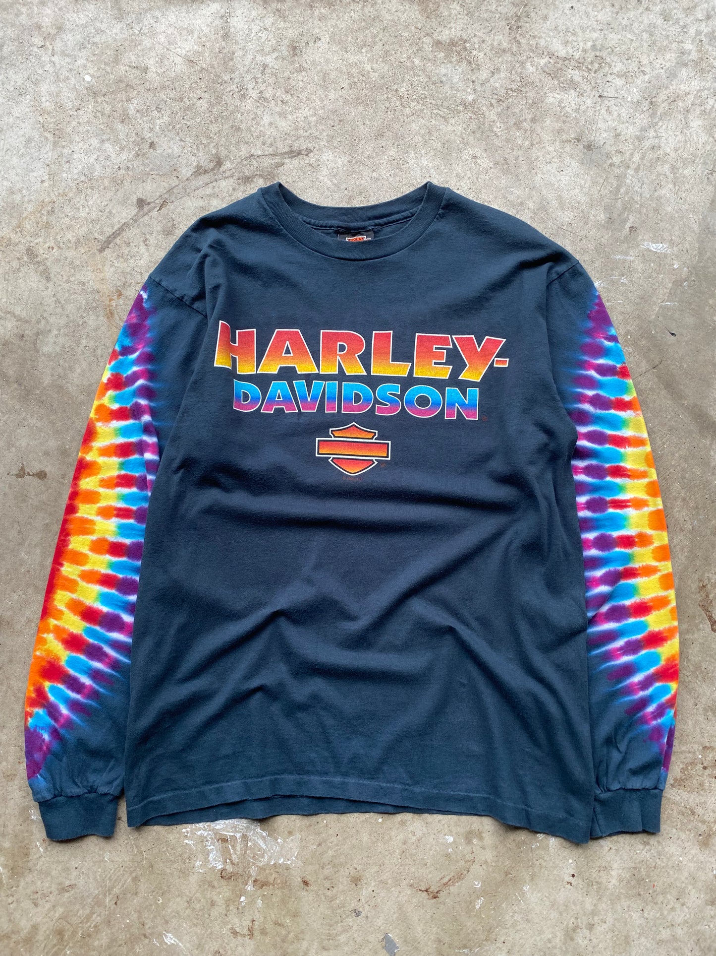 Vintage Harley Davidson Rainbow long sleeve shirt size large