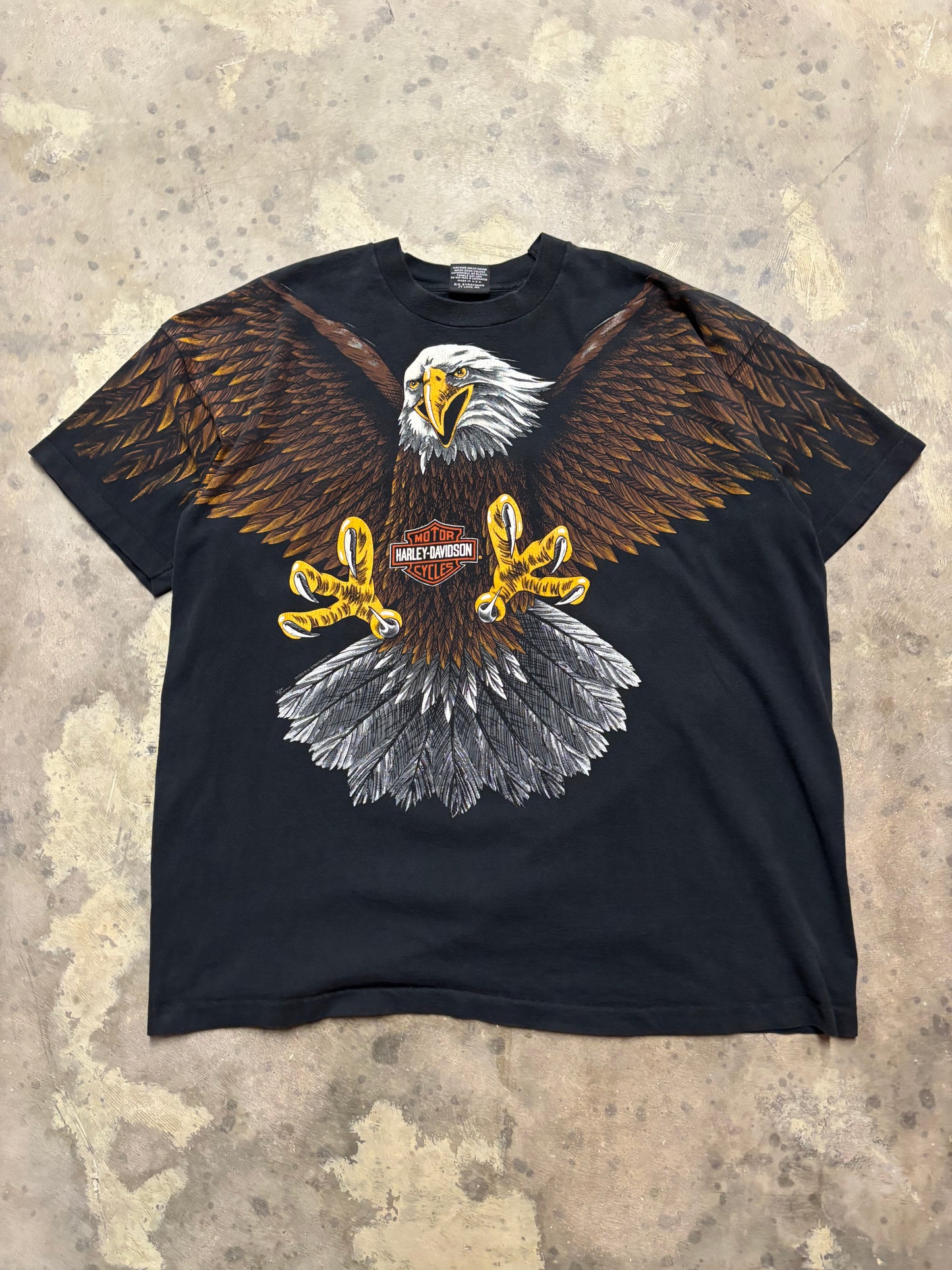 Vintage Harley Davidson Eagle AOP shirt size XXXL