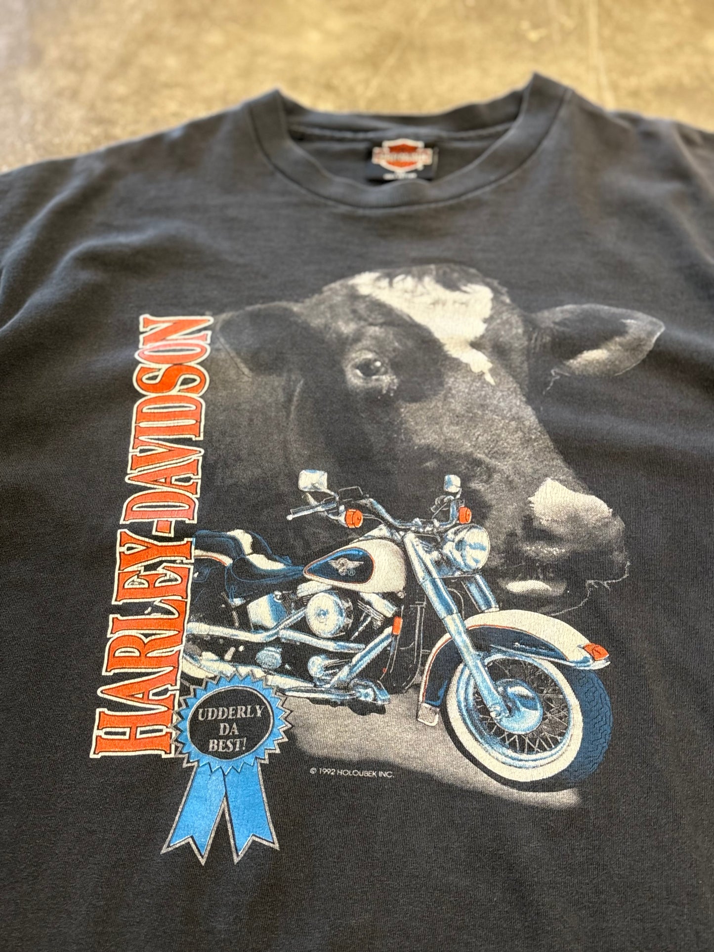 Vintage Harley Davidson Udderly Da Best cow shirt size extra large
