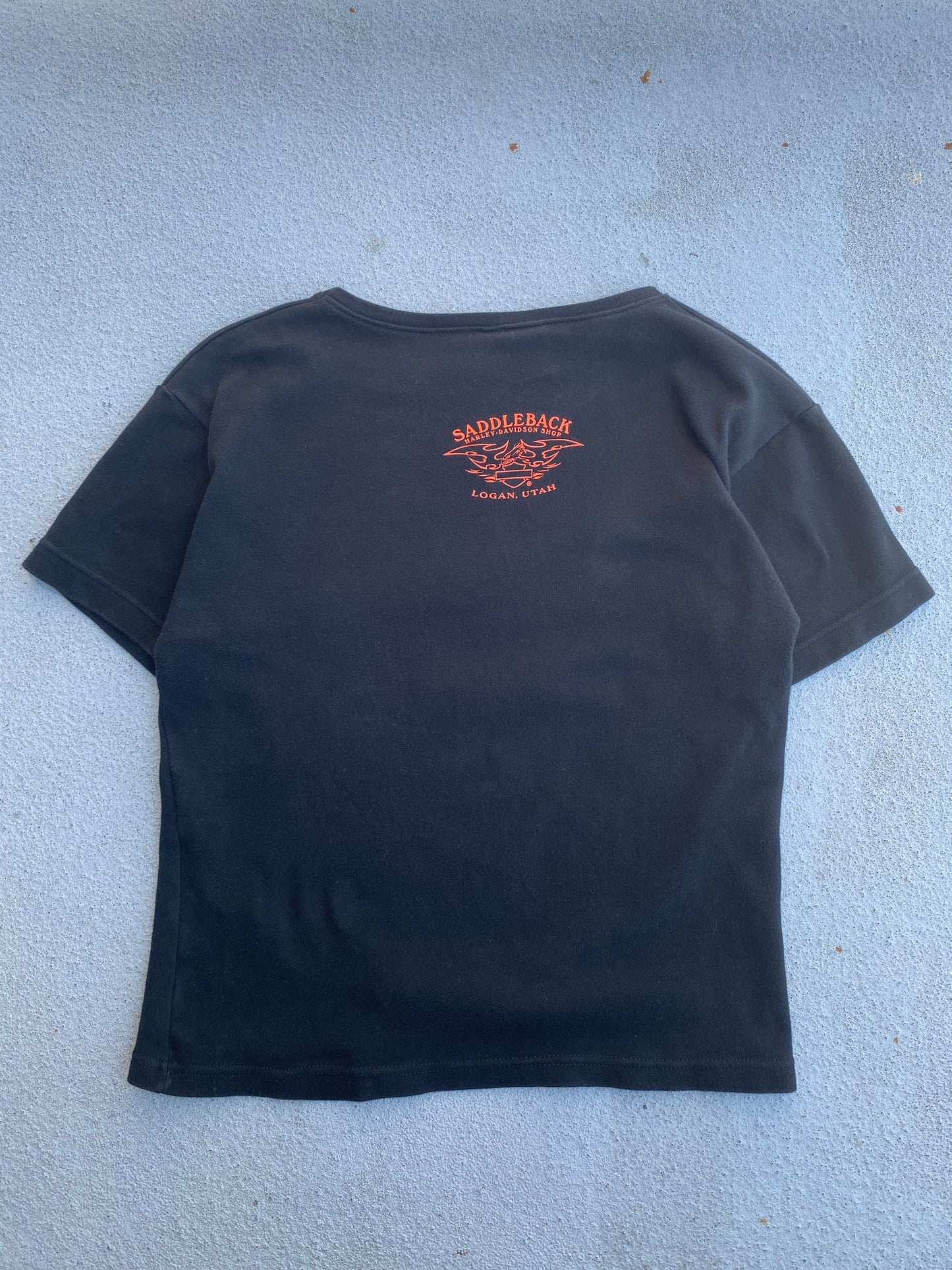 Vintage Harley Flame Bb girl top size large