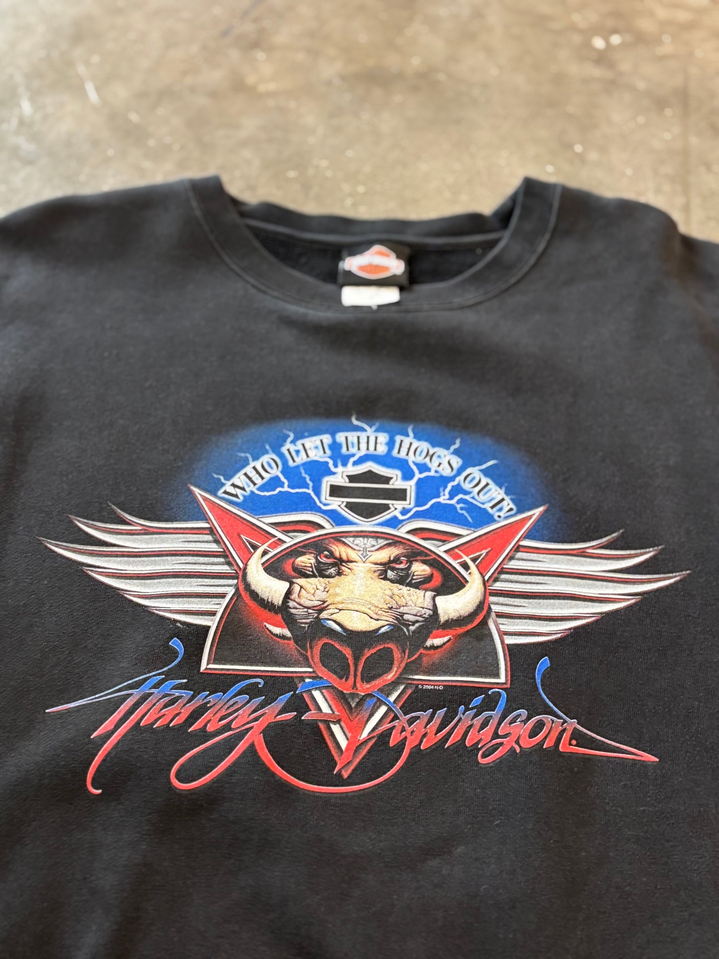 Vintage Harley Davidson Pig Lightning sweatshirt size xxl