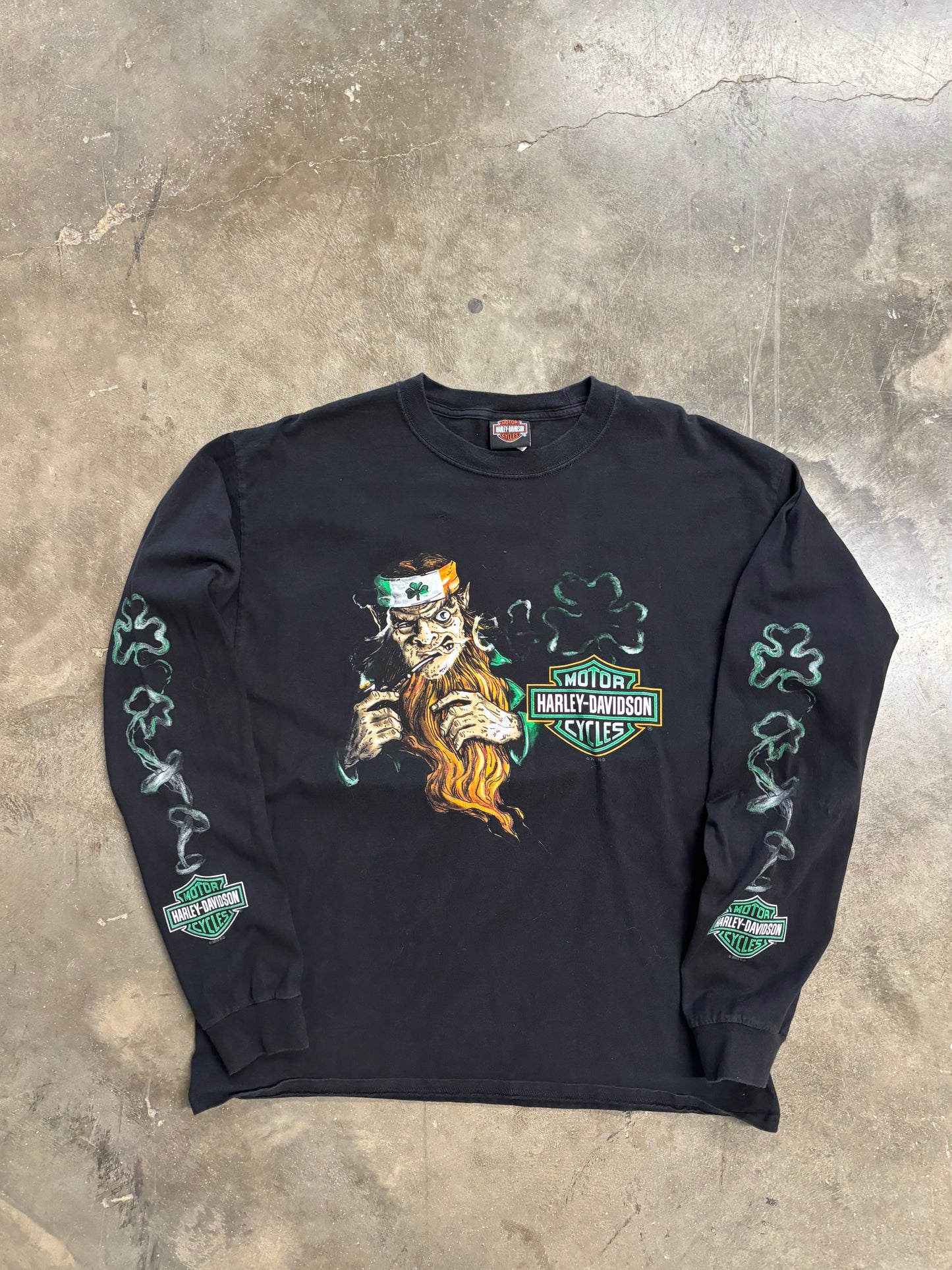 Harley Davidson leprechaun long sleeve Size large