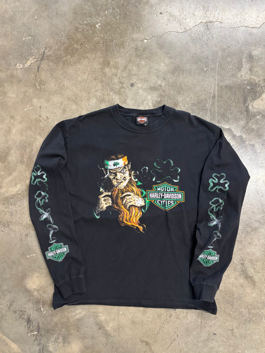 Harley Davidson leprechaun long sleeve Size large