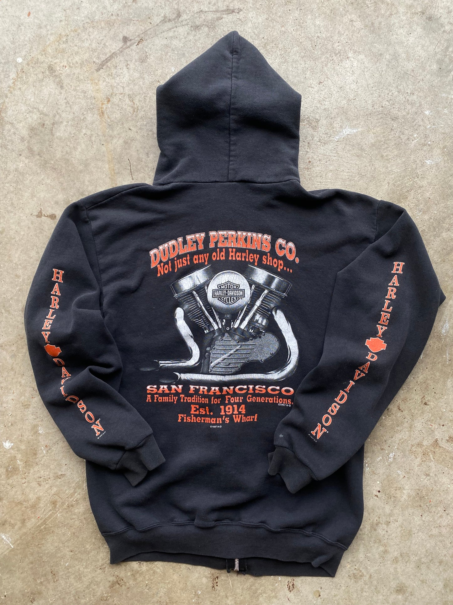 Vintage 90’s Harley Zip Up hoodie size medium