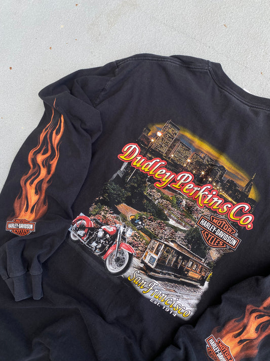 Harley Davidson Flame shields long sleeve shirt size 2XL