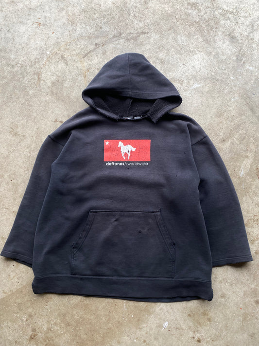 Vintage Thrashed Deftones Hoodie White Pony Size Large