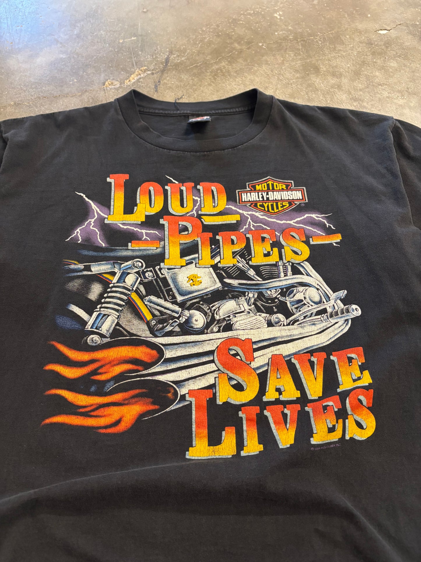 Vintage Harley Davidson Loud Pipes Save lives shirt size xl