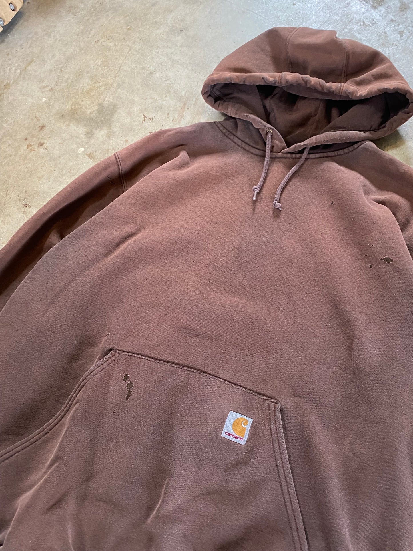 Vintage Faded Distressed Carhartt Earth Tone Hoodie Size XL