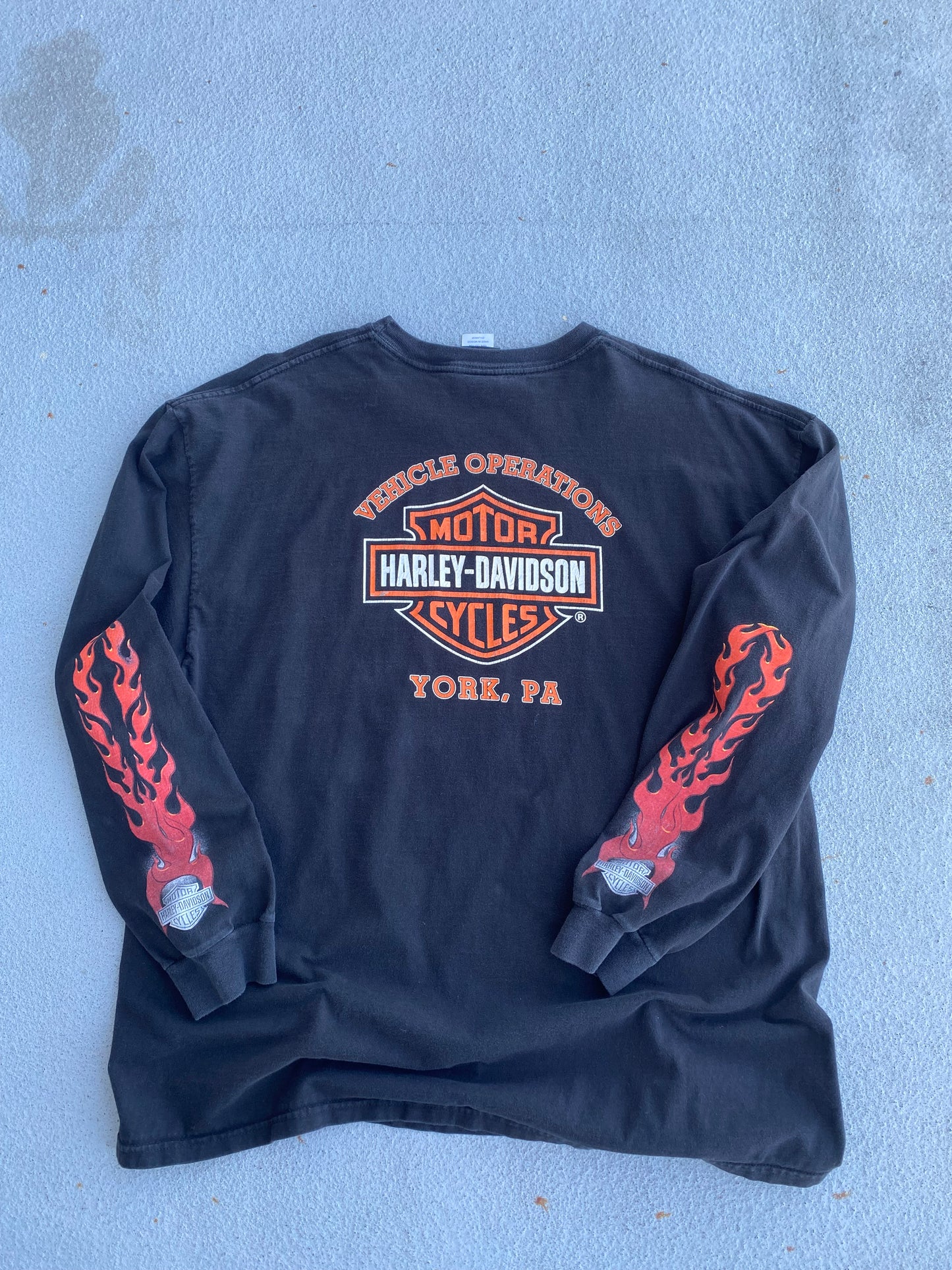 Vintage Chrome Flame Harley Davidson long sleeve shirt size XXL