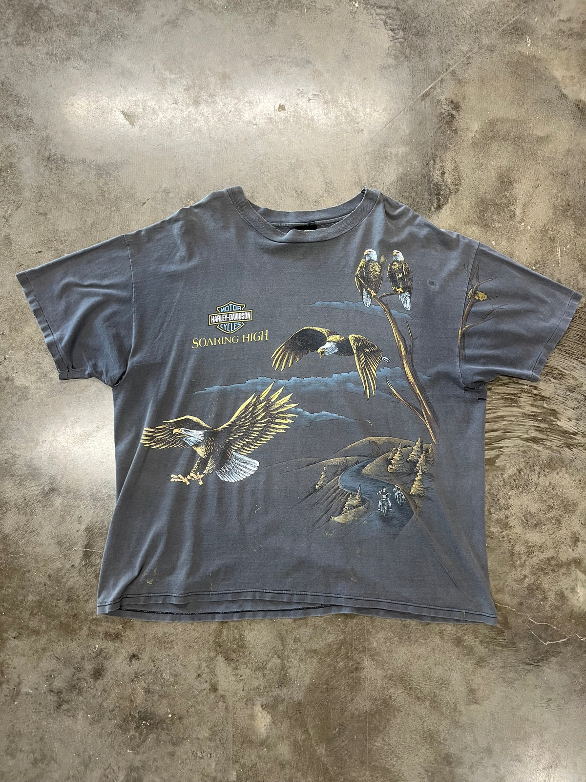 Vintage Harley Davidson thrashed Eagle AOP size xxxl