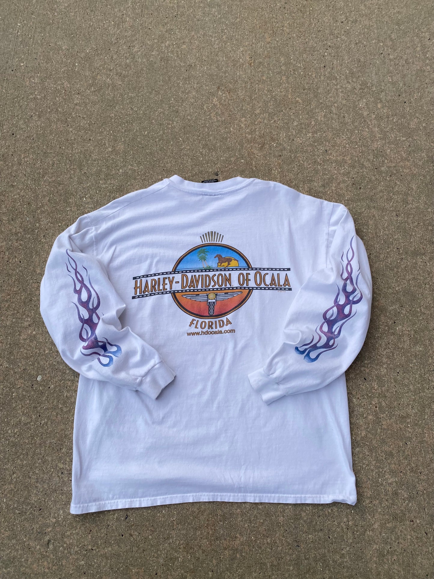 Vintage Harley Davidson Purple Flame Long sleeve Size XL