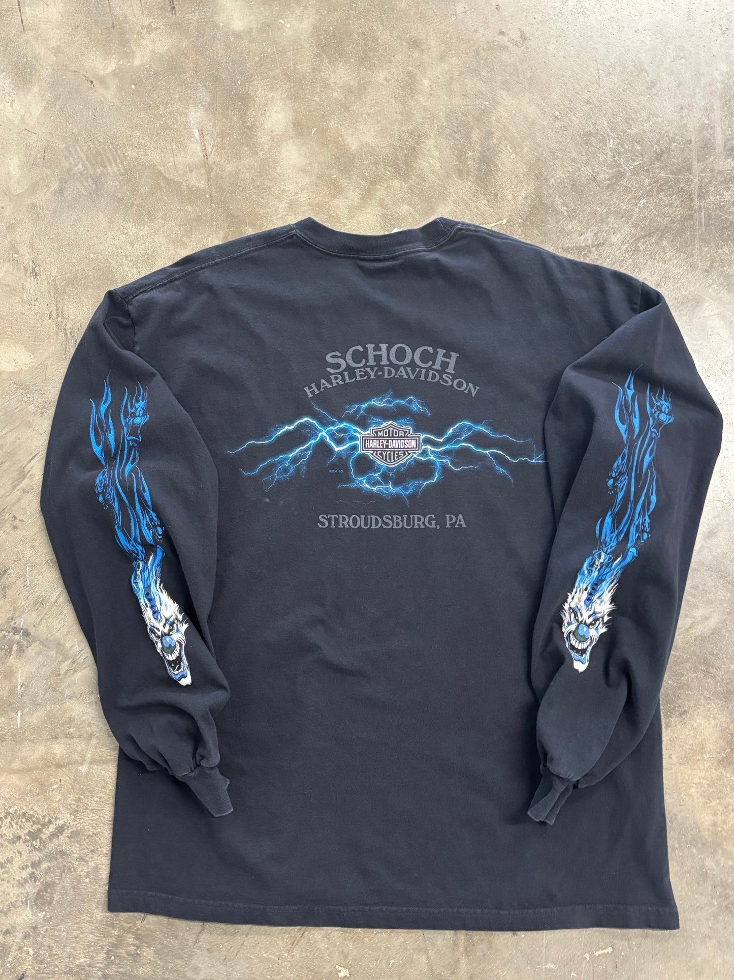Vintage Harley Davidson Dice Long sleeve Lightning back hit size xl
