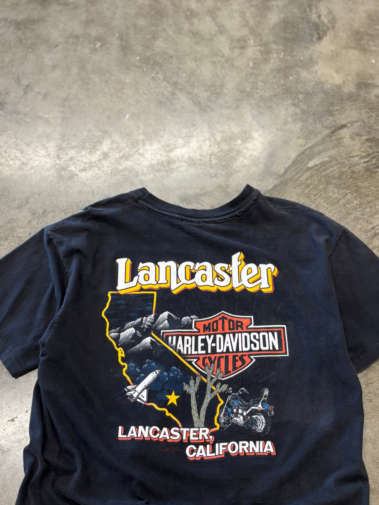 Vintage Harley Davidson blue flame shirt size large