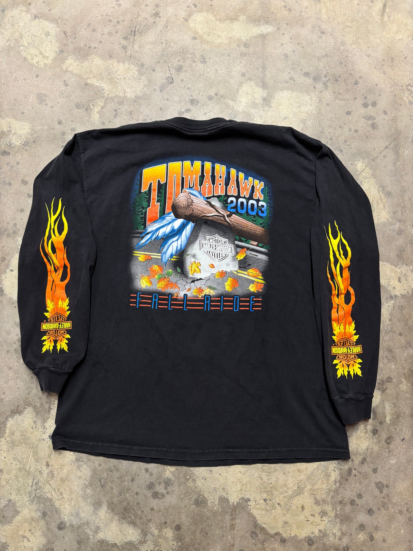 Vintage Harley Davidson Tomahawk long sleeve shirt size XL