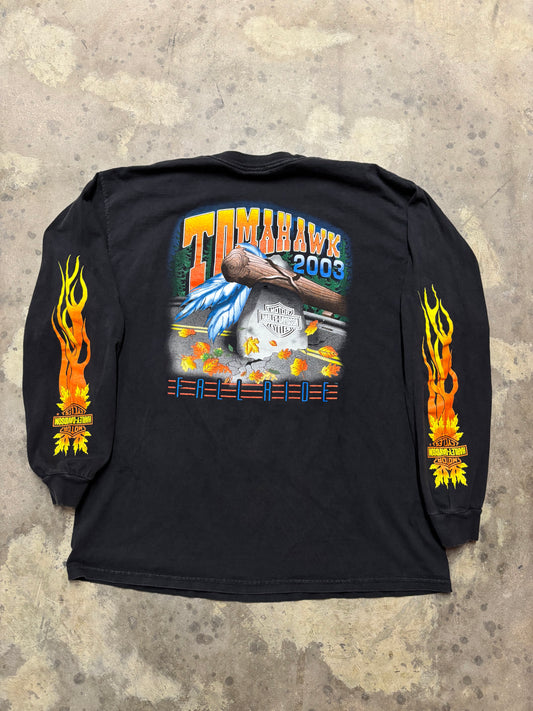Vintage Harley Davidson Tomahawk long sleeve shirt size XL
