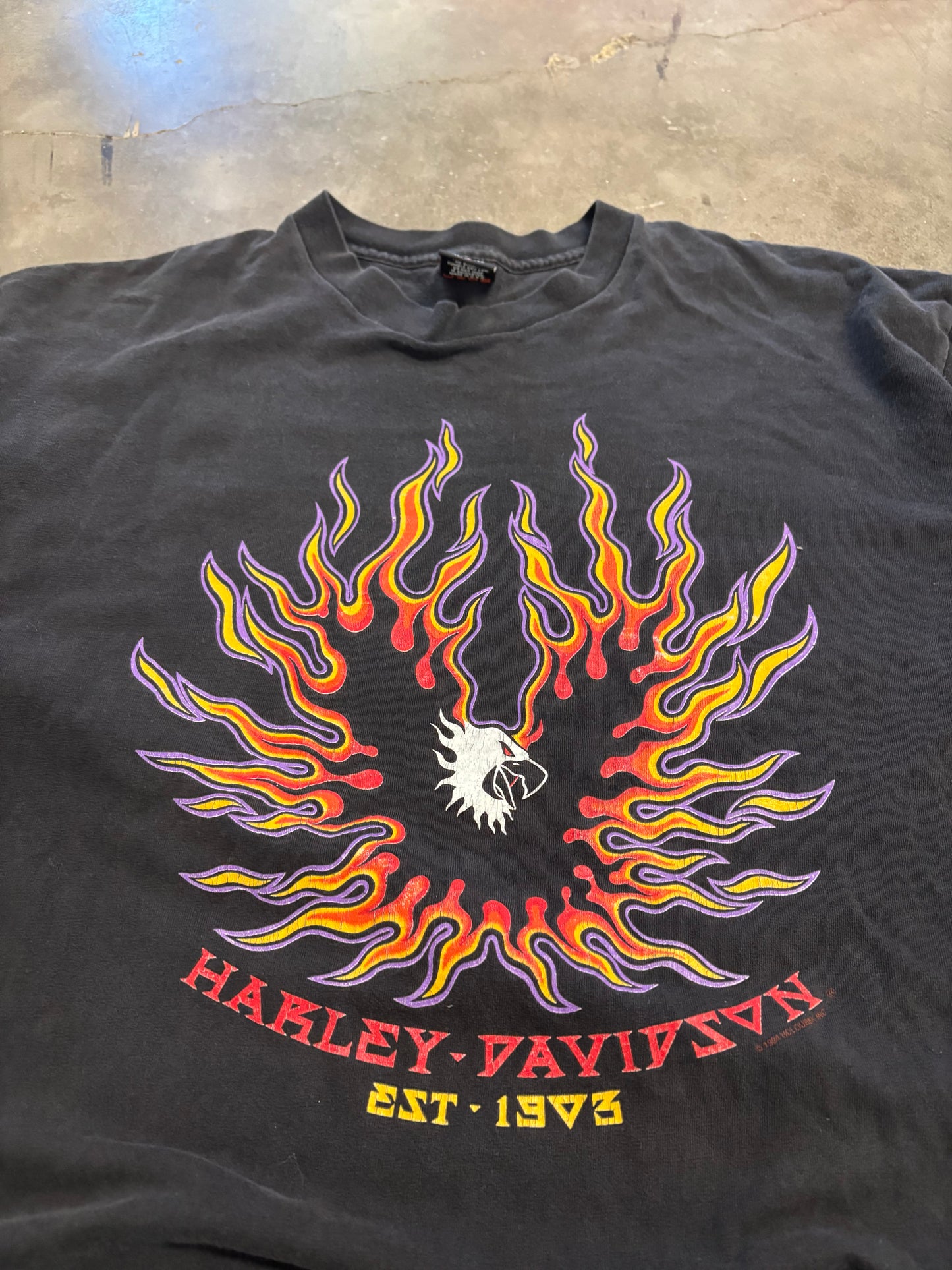 Vintage Harley Davidson Flaming Eagle shirt size xl