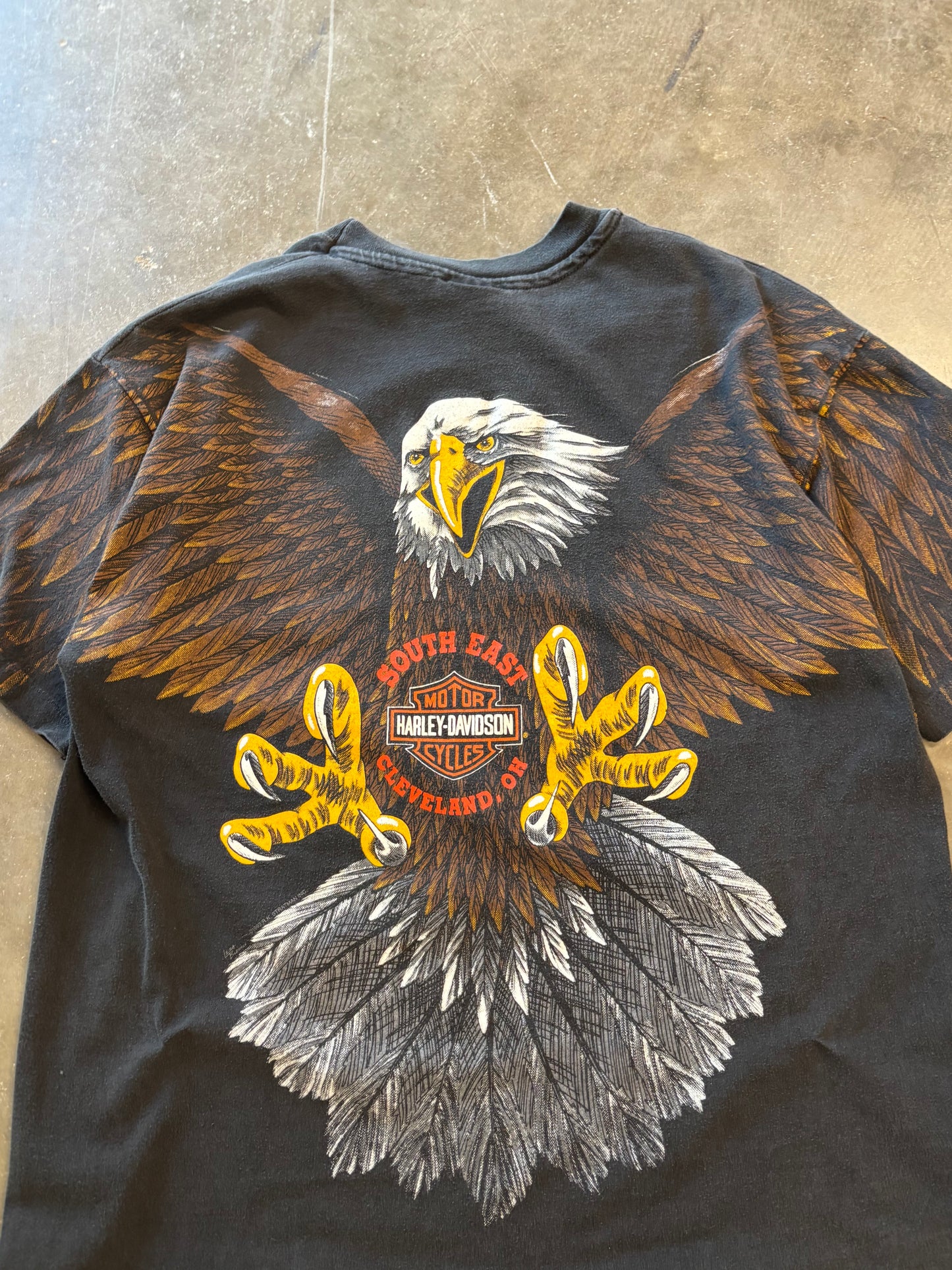 Vintage Harley Davidson Eagle all over print size large