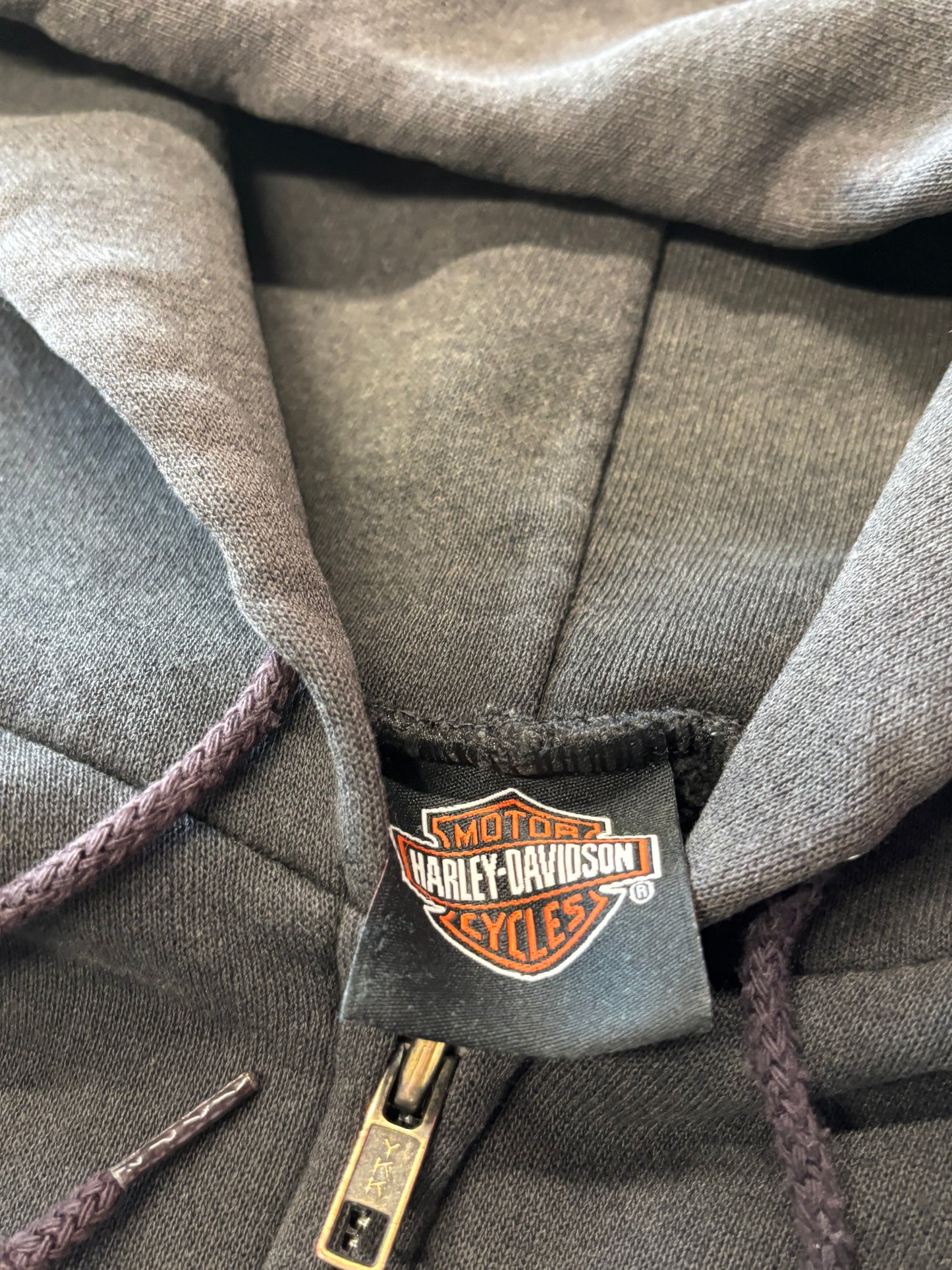 Vintage Harley Davidson Purple and blue flame zip up hoodie size 2XL