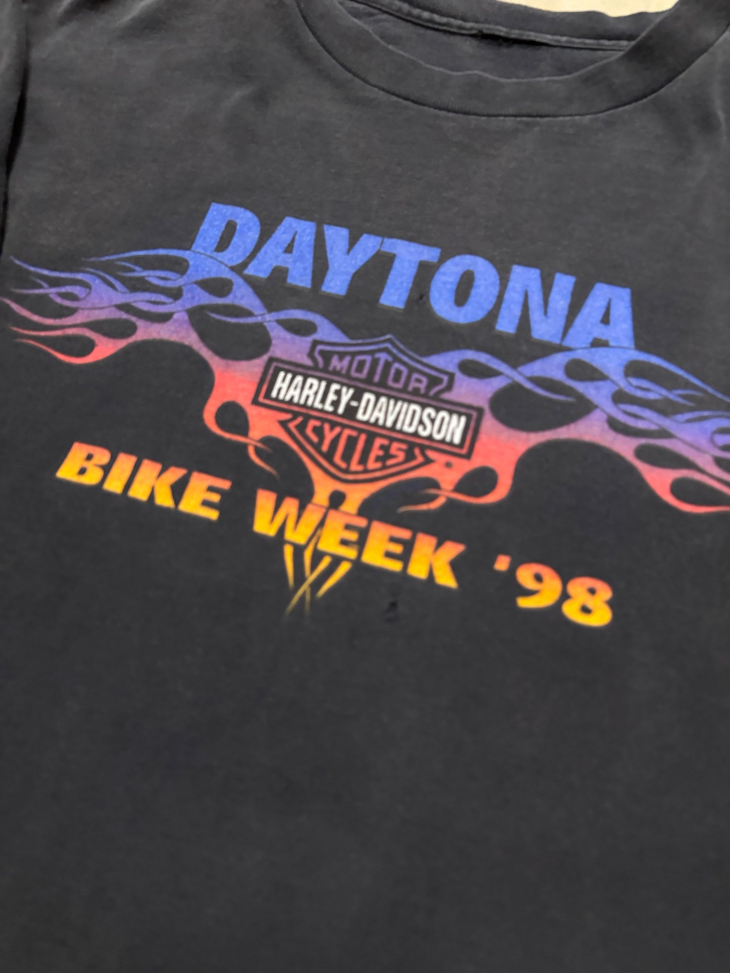 Vintage Harley Davidson Bike Week flame long sleeve shirt size Large