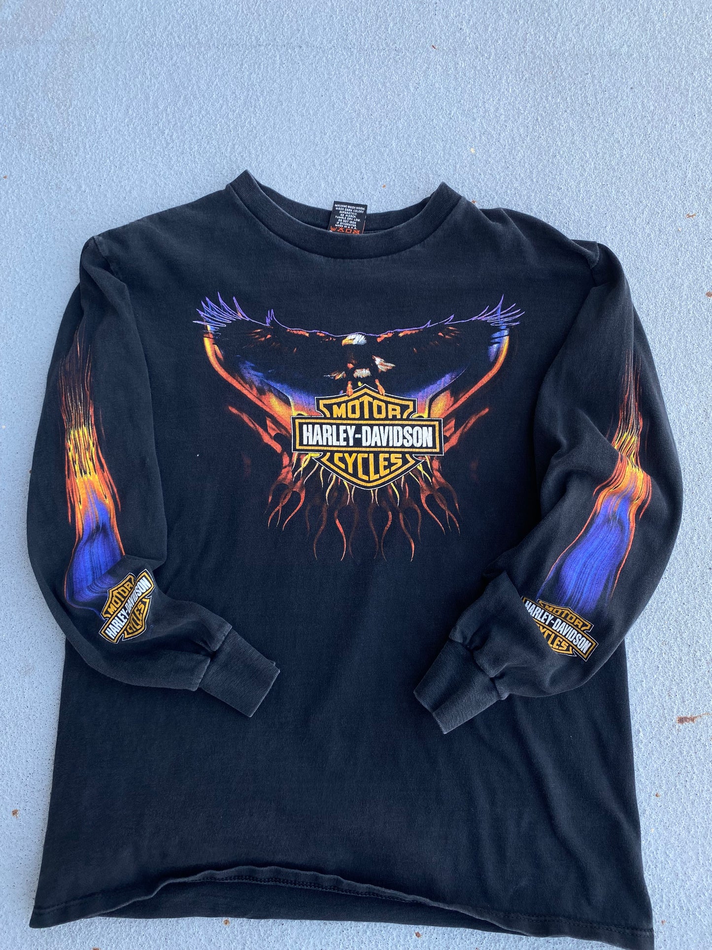 Vintage Harley Flaming Purple Eagle long sleeve shirt size medium