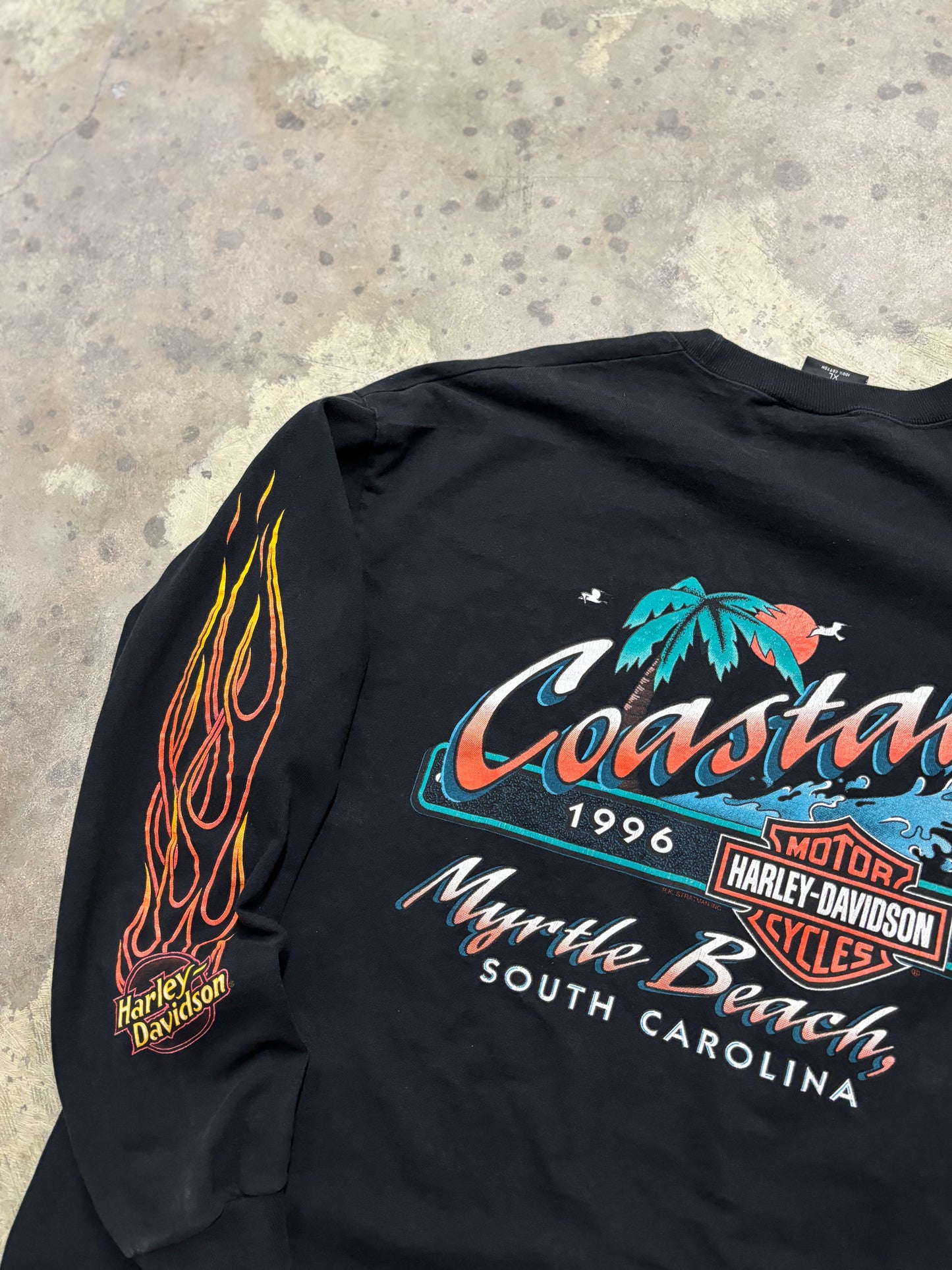 Vintage Harley Davidson flame ball long sleeve size xl