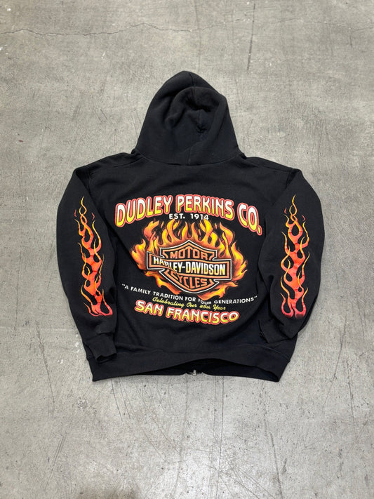 Vintage Harley Davidson Dudley Perkins zip up hoodie size medium
