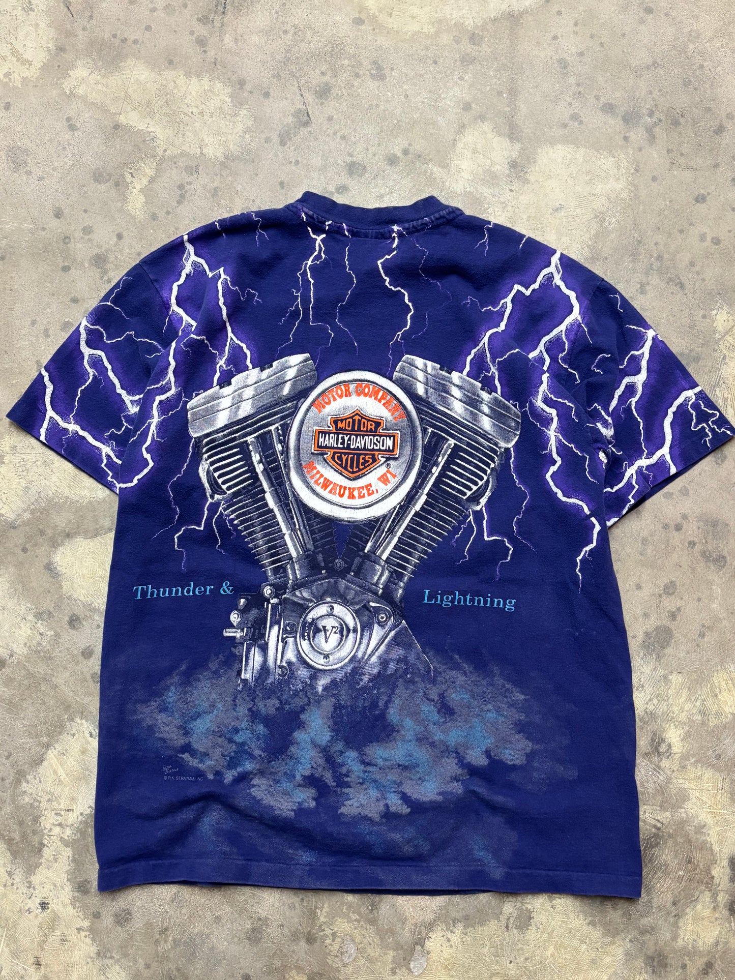 Vintage Harley Davidson purple lightening shirt size large