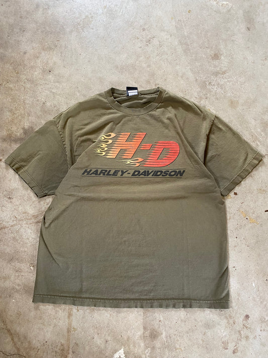 Y2K Harley Davidson Chicago Earth Tone shirt Size XL