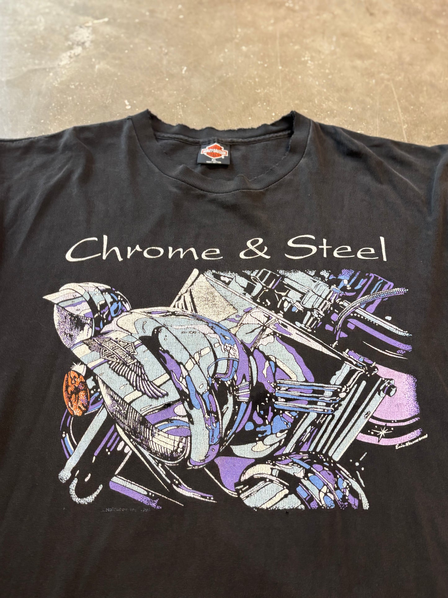 Vintage Harley Davidson Chrome and Steel shirt size xl
