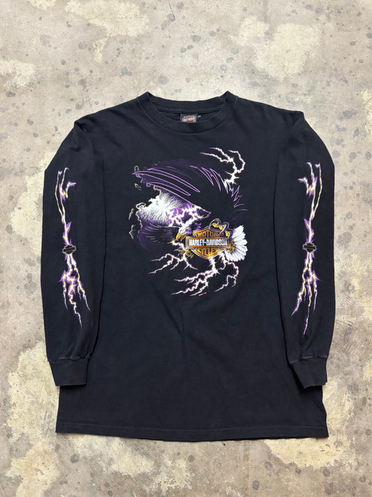 Vintage Harley Davidson Purple Eagle Lightning long sleeve size large