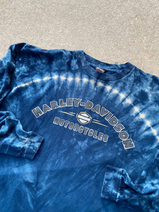 Vintage Harley Davidson Marble dyed long sleeve size XL