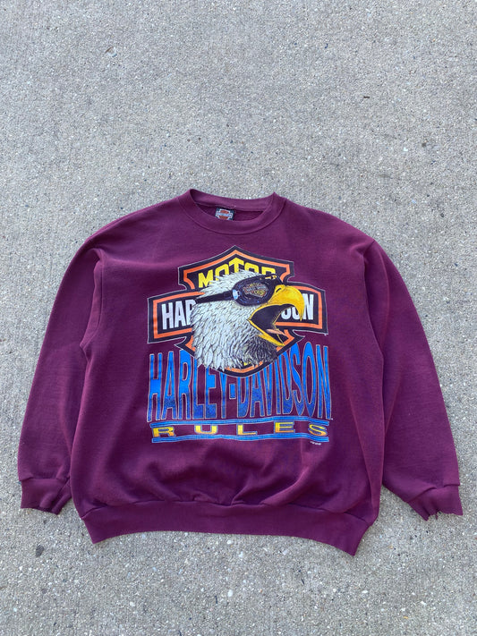 Vintage Harley Davidson Rules screaming Eagle sweatshirt size extra large