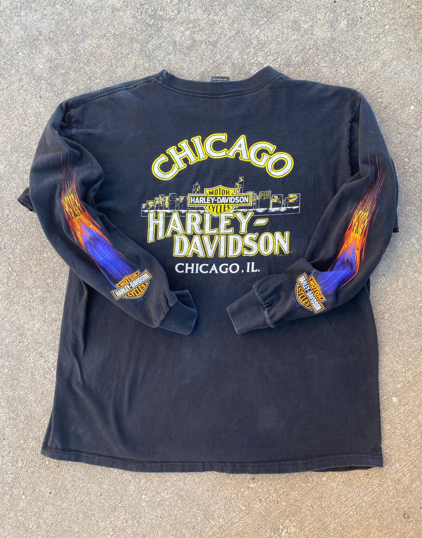 Vintage Harley Davidson Chicago eagle long sleeve size XL