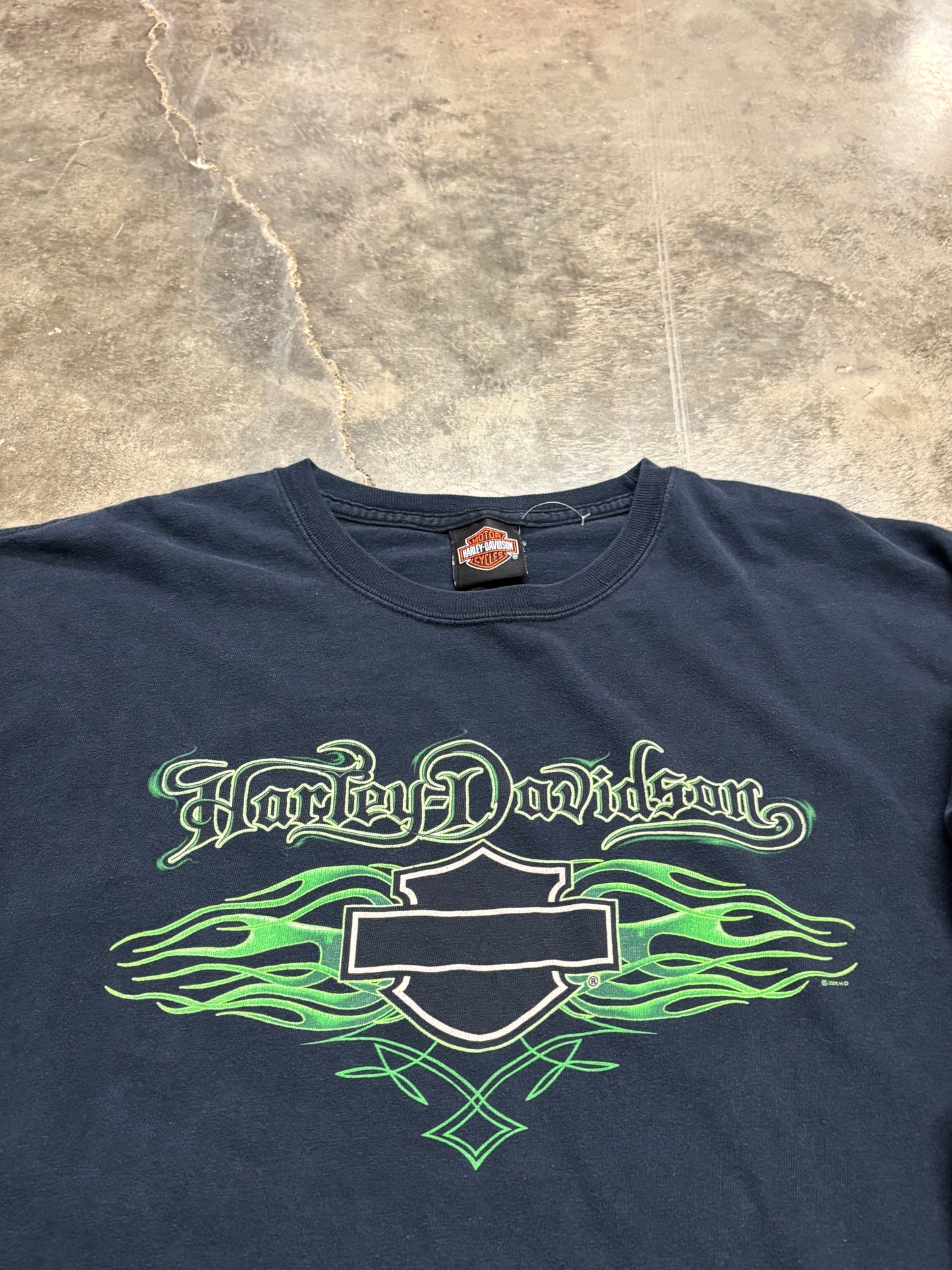 Vintage Harley Davidson Green Blade long sleeve size xl