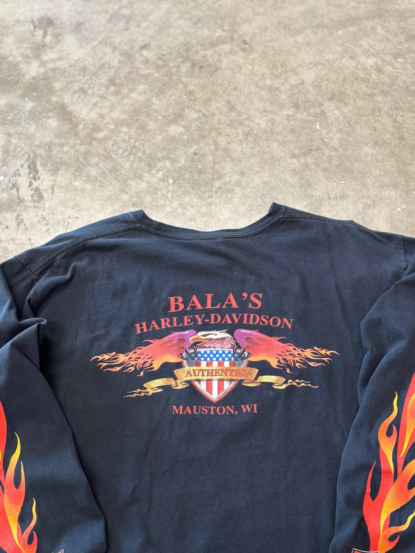 Vintage Harley Davidson Red flame long sleeve size large
