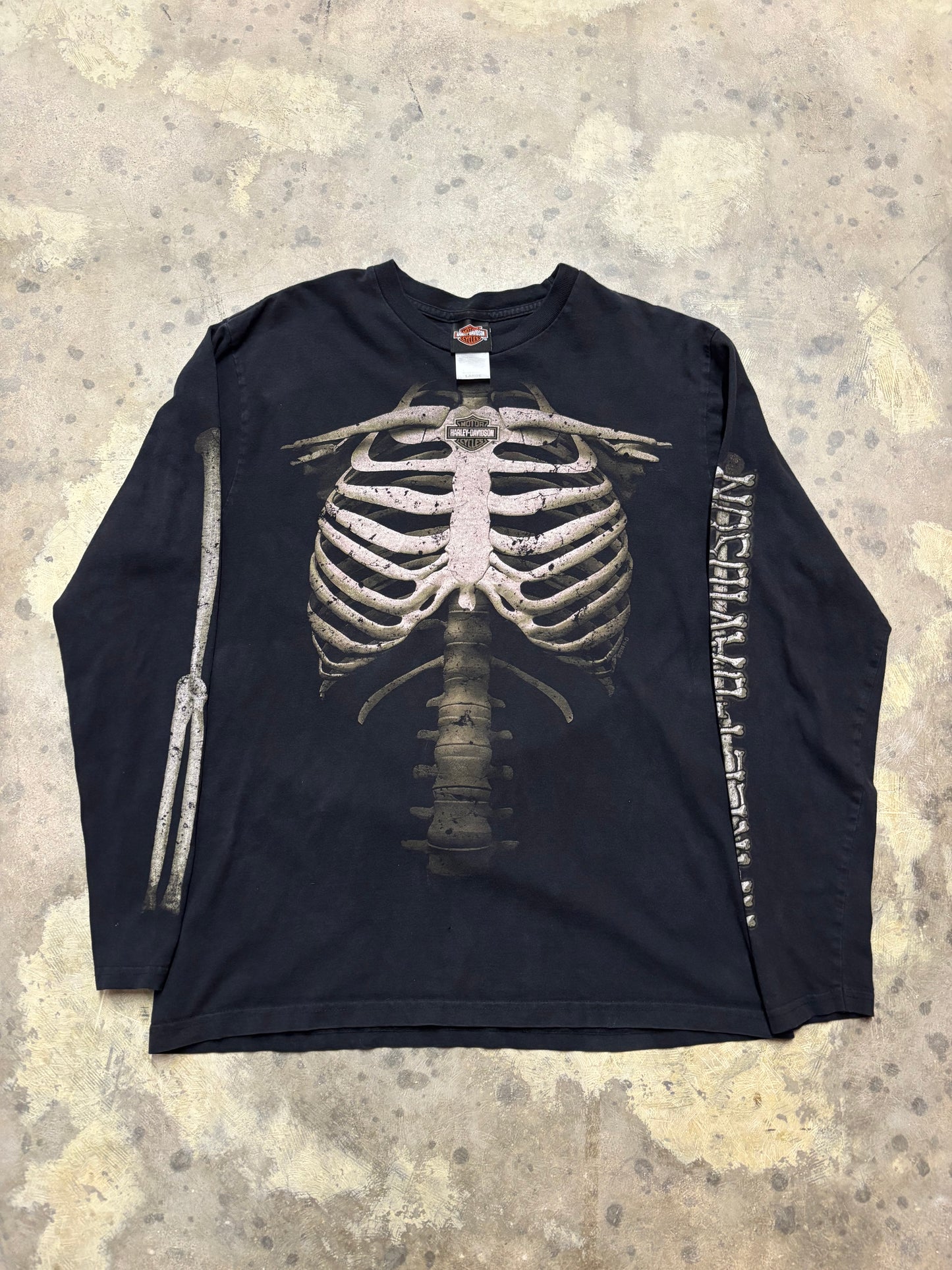 Vintage Harley Davidson Skeleton long sleeve shirt size large