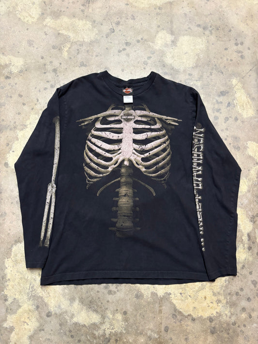 Vintage Harley Davidson Skeleton long sleeve shirt size large