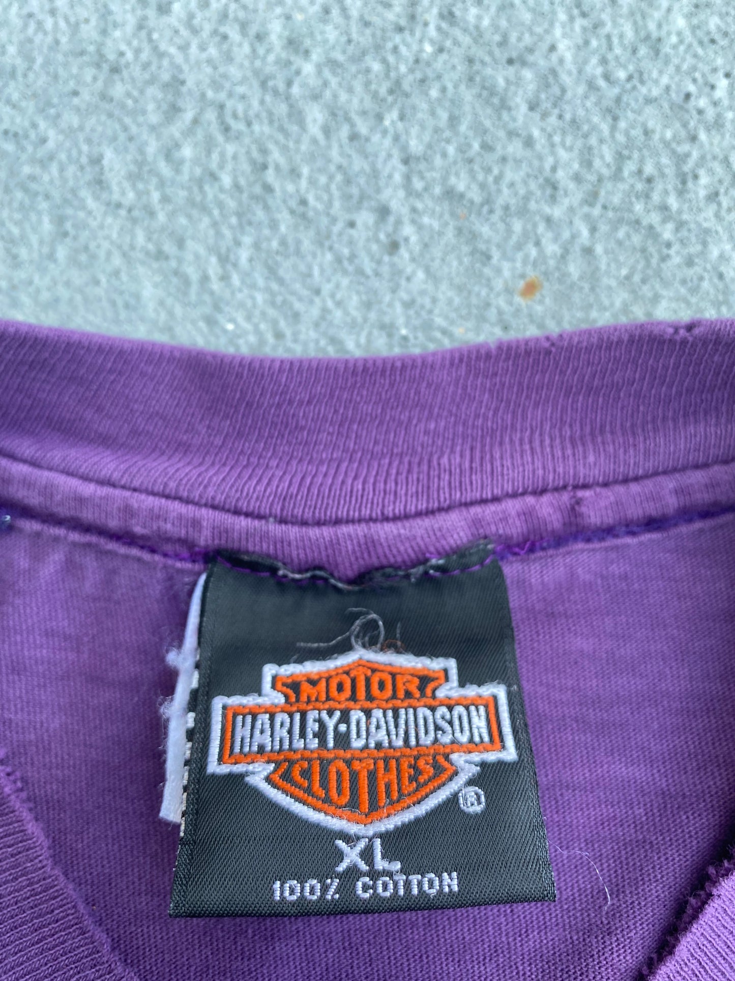 Vintage Harley Rising blue flame purple variant size XL