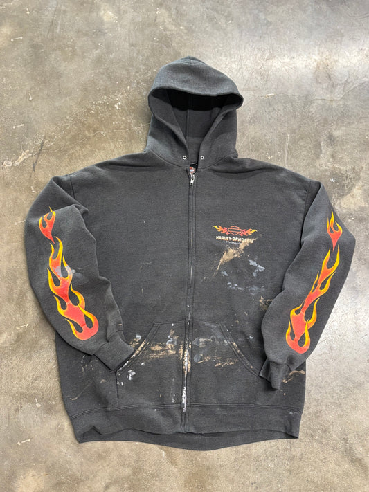 Vintage Harley Davidson Paint splattered hoodie size extra large
