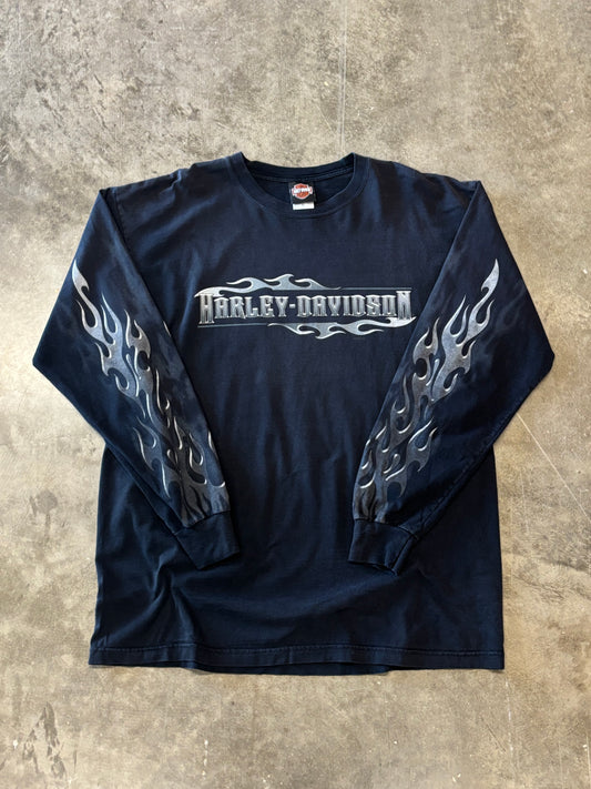 Harley Davidson chrome flame long sleeve size xl