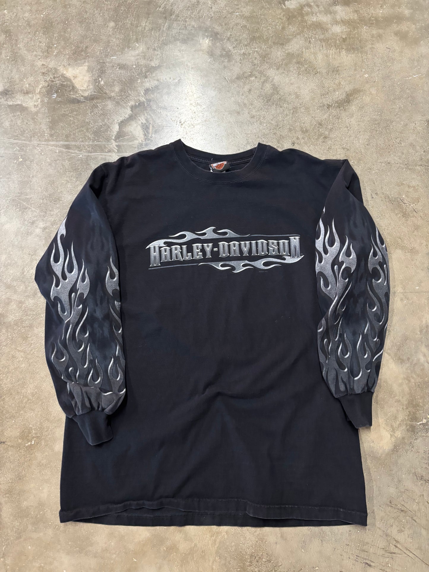 Vintage Harley Davidson Chrome Flame long sleeve size xl
