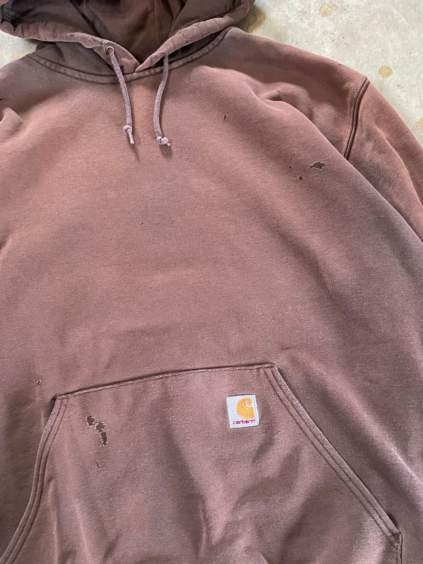 Vintage Faded Distressed Carhartt Earth Tone Hoodie Size XL