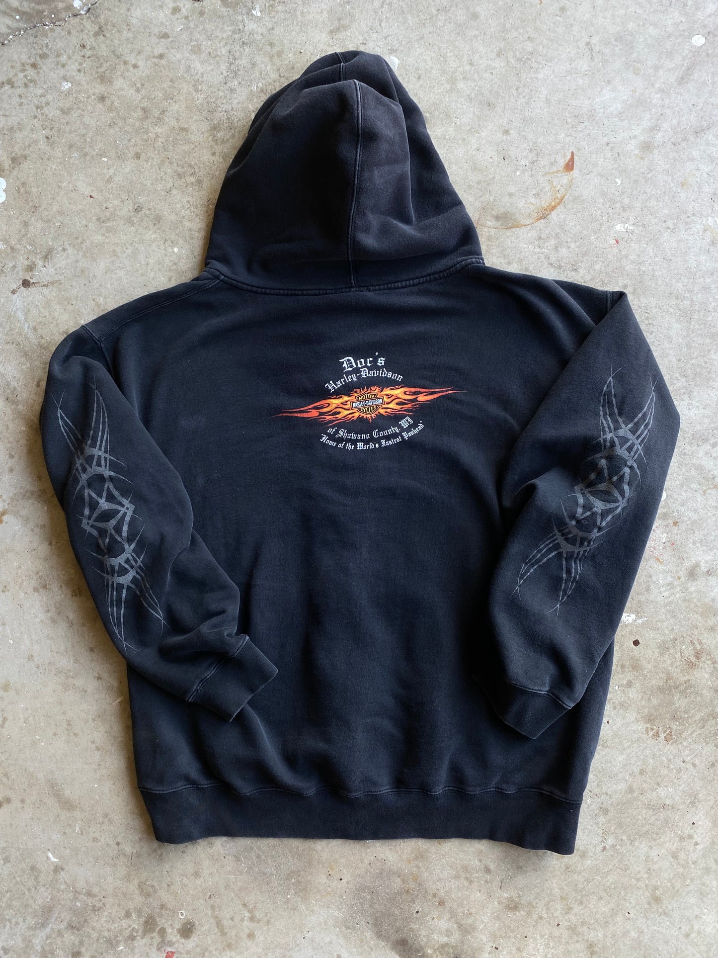 Vintage Harley Davidson Tribal Zip up hoodie size large