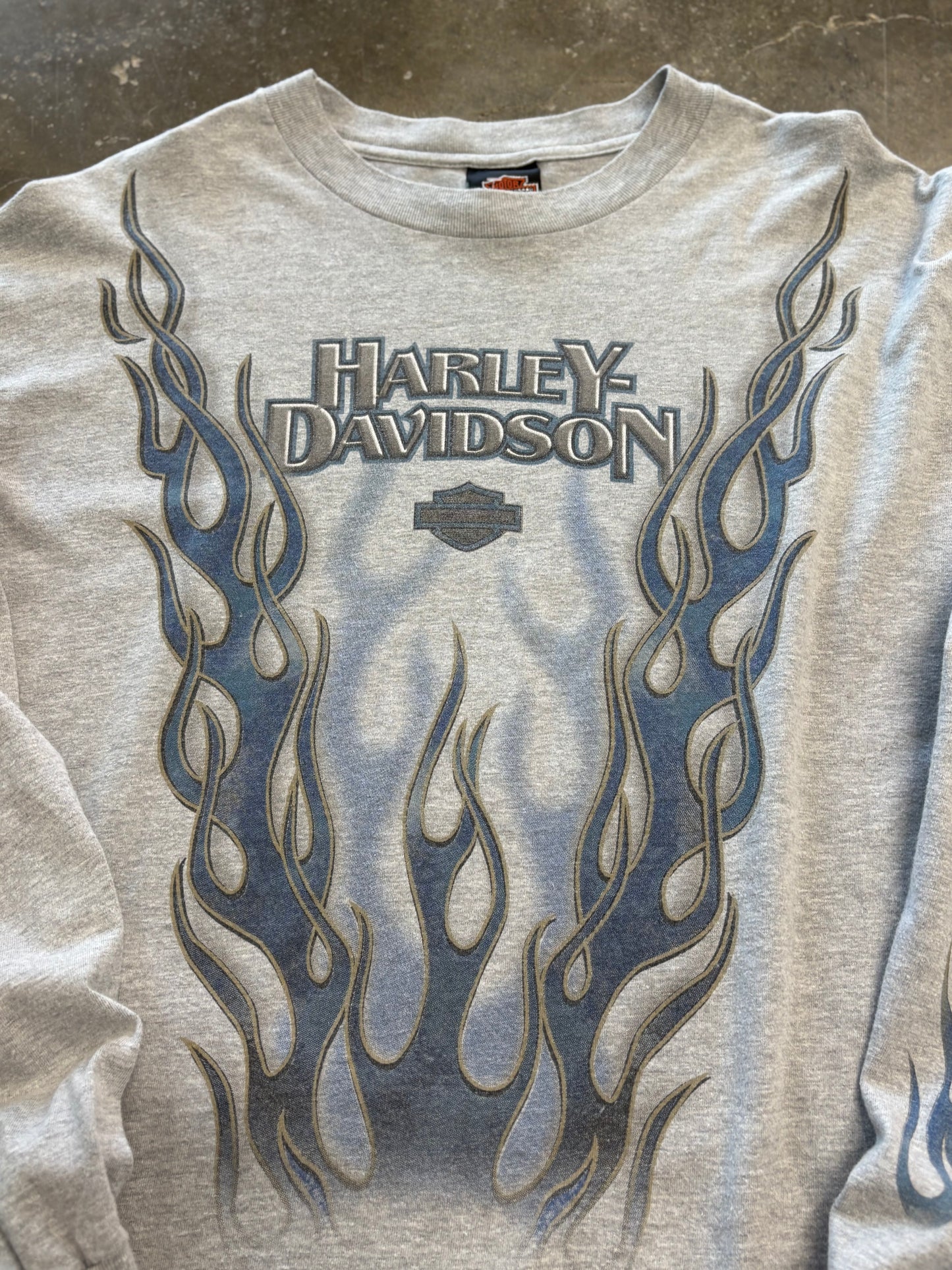 Vintage Harley Davidson Rising blue flame shirt size xl