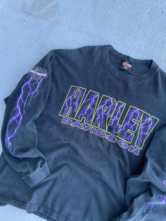 Vintage lightning Harley long sleeve size xxl