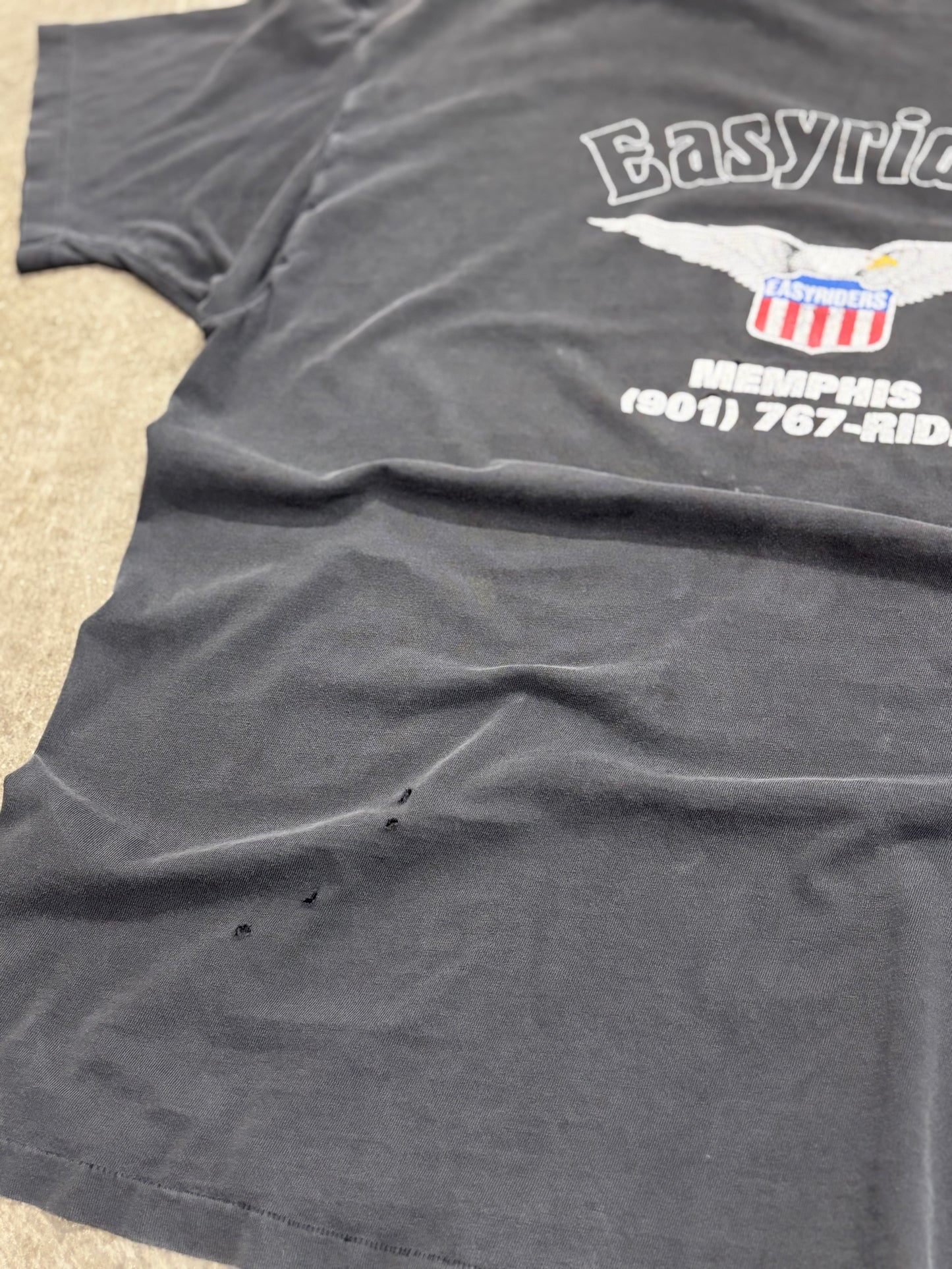 Vintage Thrashed and Faded Easyriders skull shirt size XL