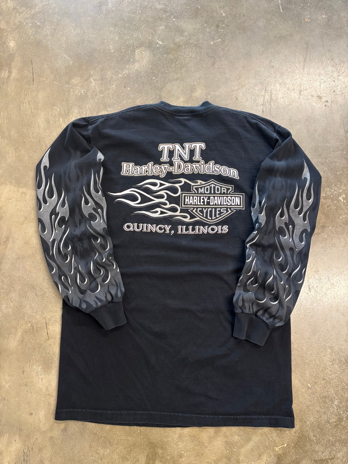 Vintage Harley Davidson Chrome Flame long sleeve size large fits xl