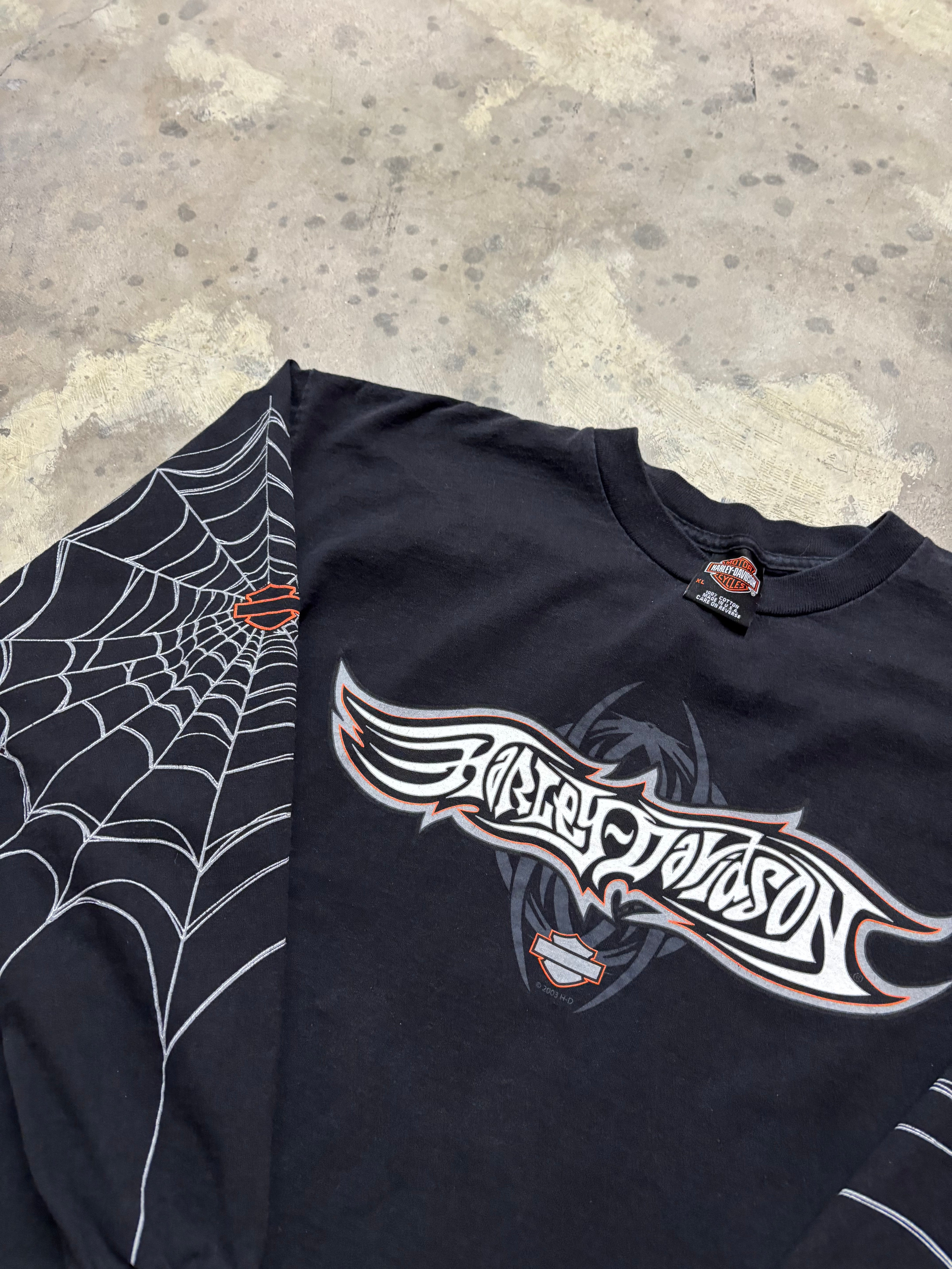 Vintage Harley Davidson spider web longsleeve shirt size XL