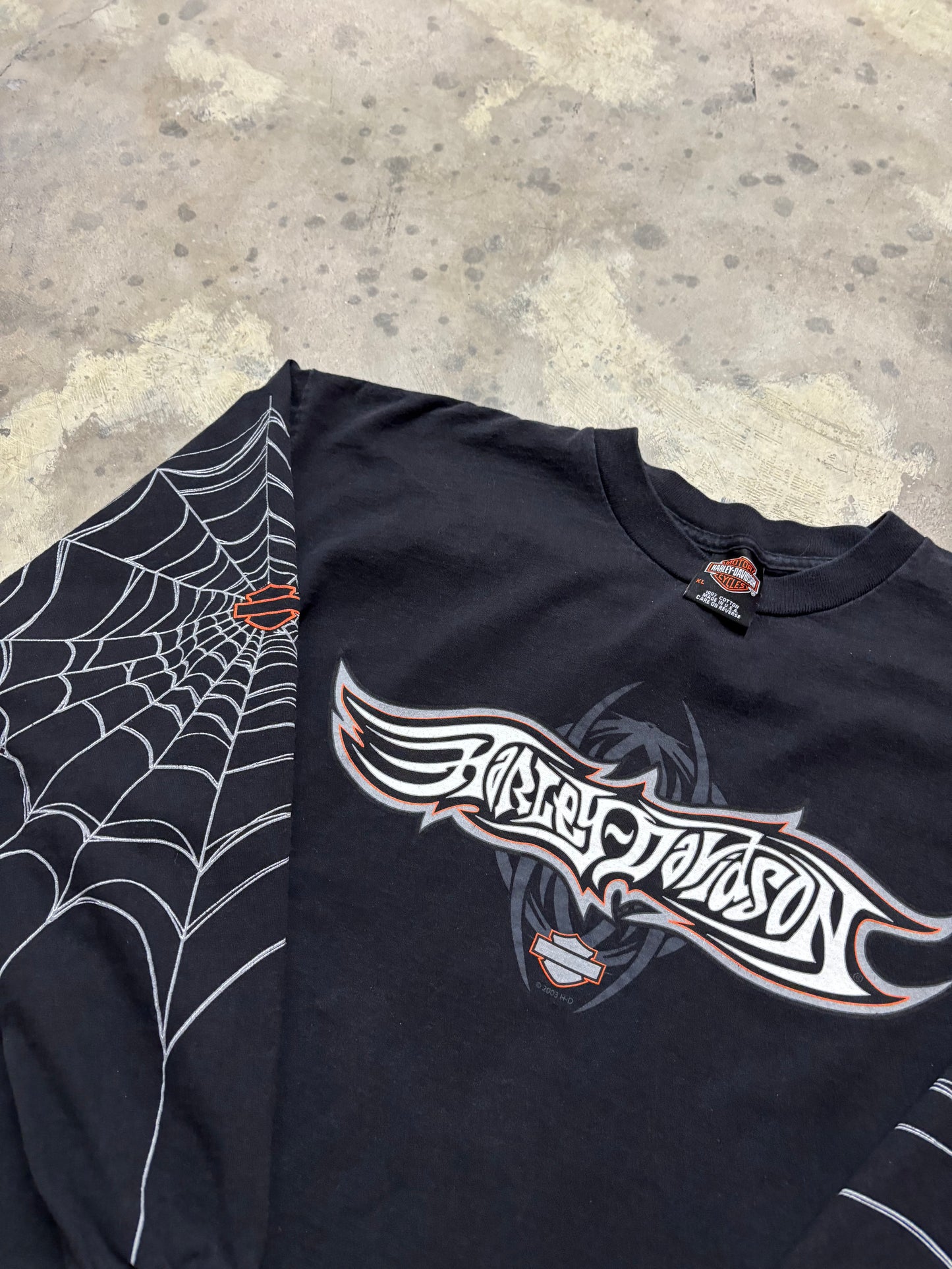 Vintage Harley Davidson spider web longsleeve shirt size XL