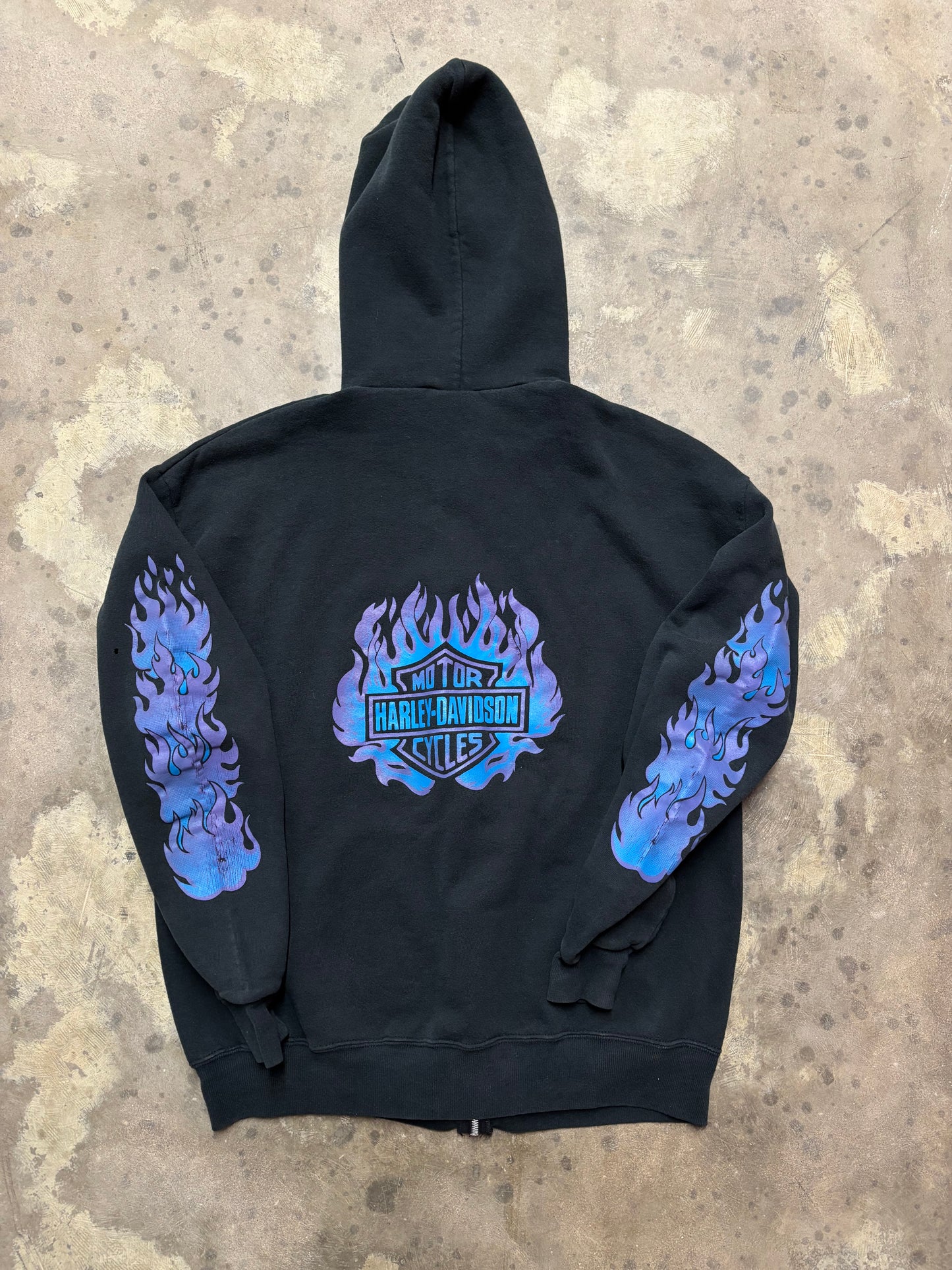 Vintage Purple Flame Harley Davidson hoodie size large